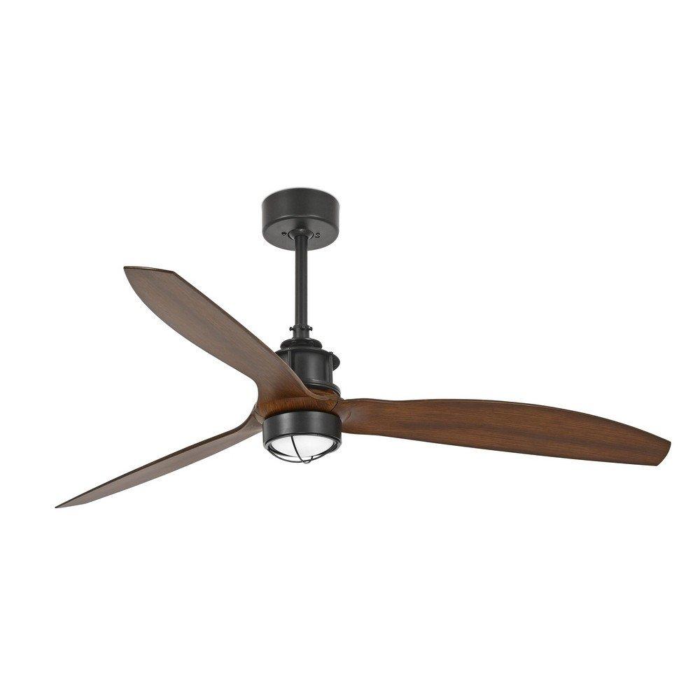 Just LED Black Wood Ceiling Fan with DC Smart Motor Remote Included 3000K
