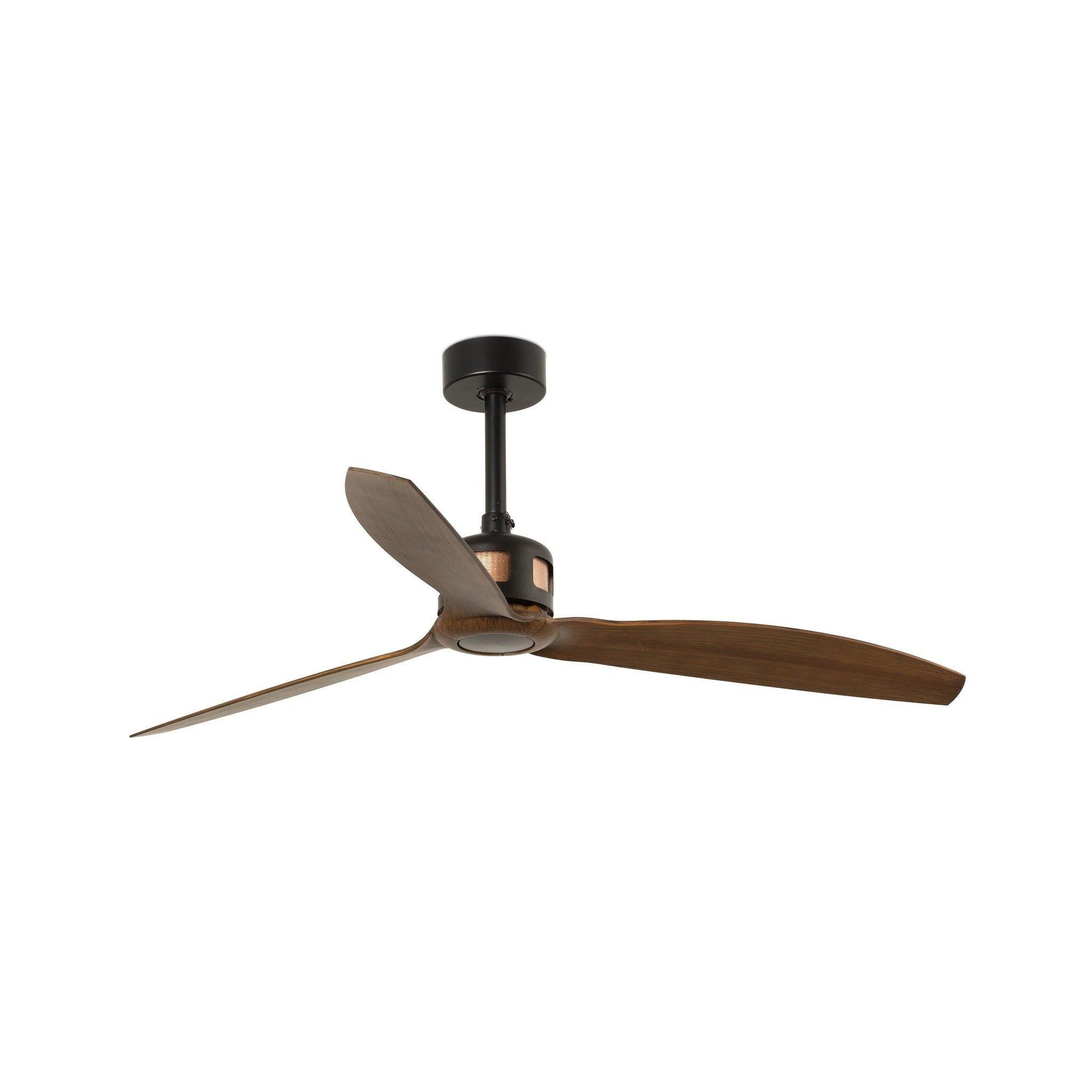 Copper Fan Black Wood Ceiling Fan Smart Remote Included
