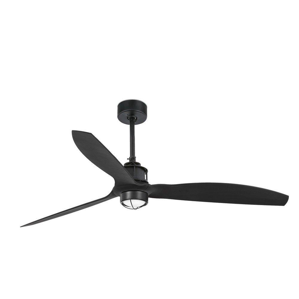 Just LED Matt Black Ceiling Fan with DC Motor Smart Remote Included 3000K