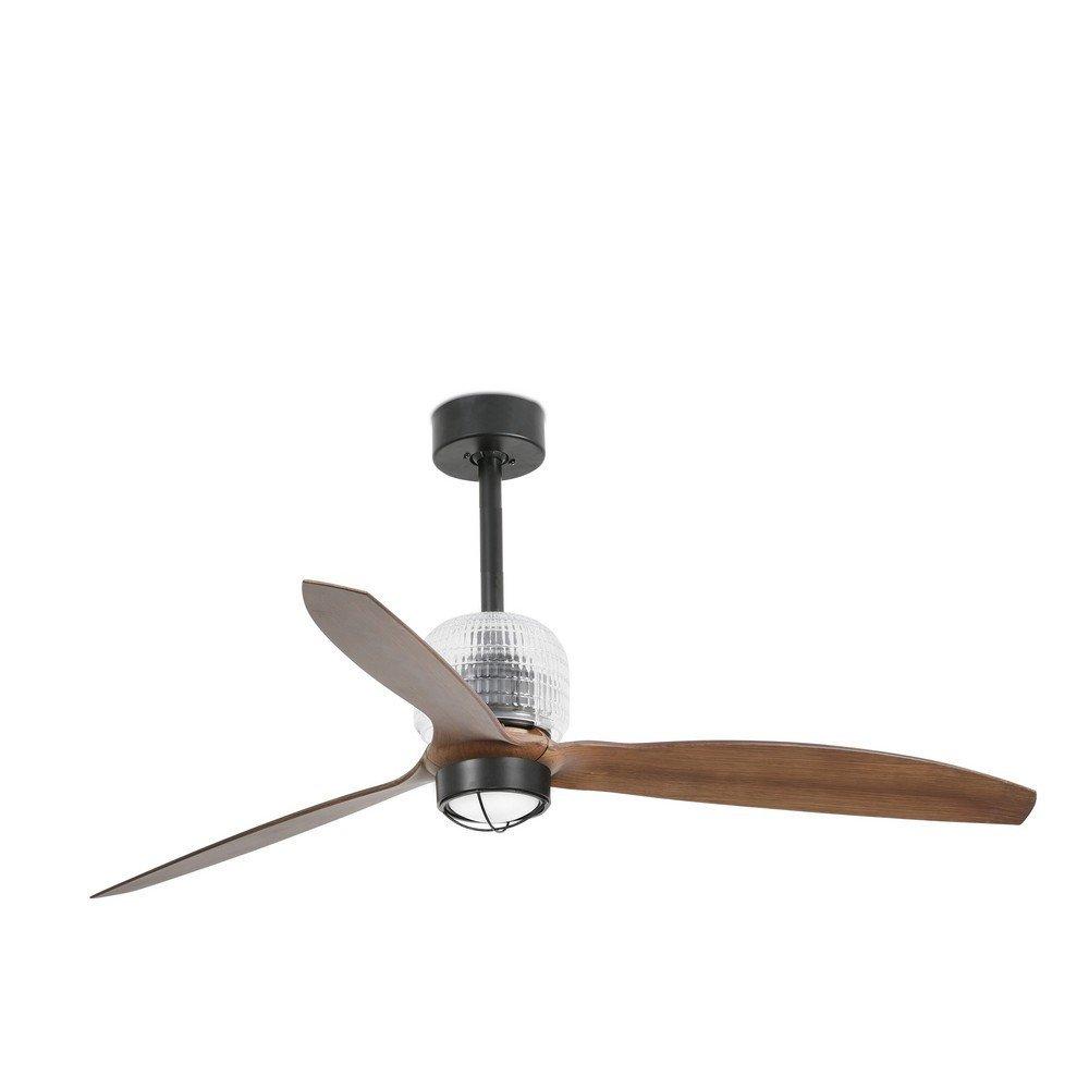 Deco LED Black Wood Ceiling Fan with DC Smart Motor Remote Included 3000K