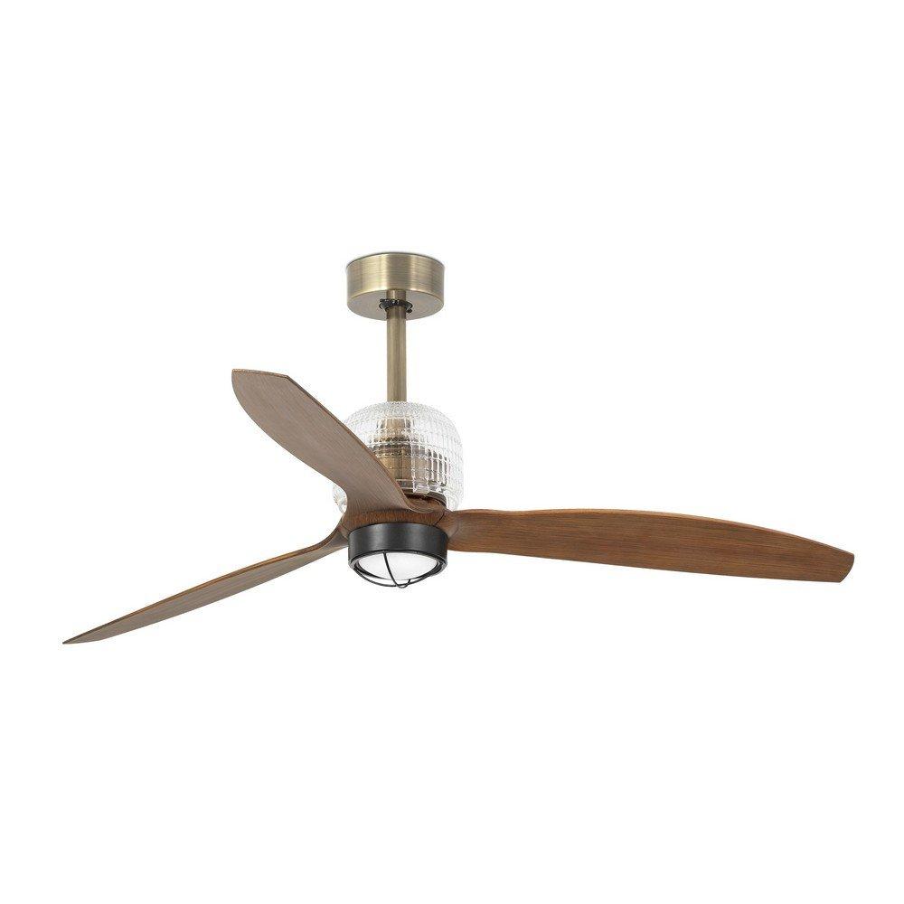 Deco LED Gold Wood Ceiling Fan with DC Smart Motor Remote Included 3000K