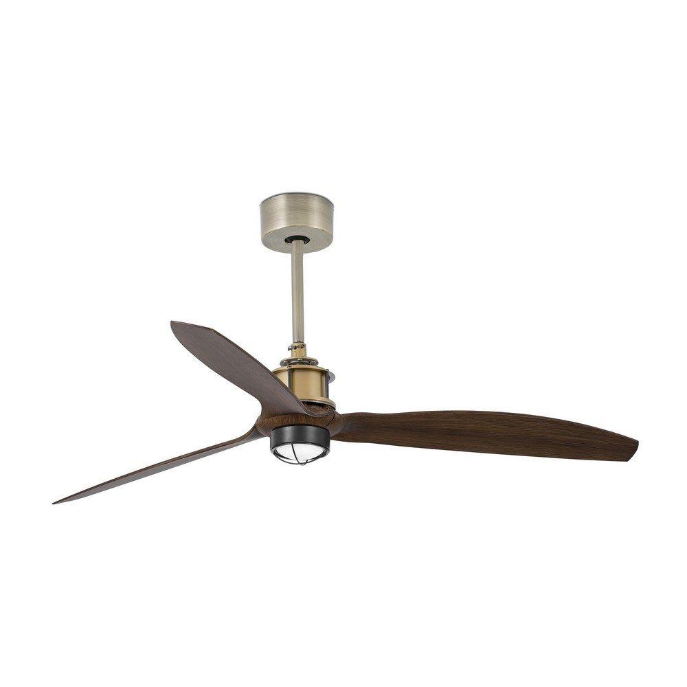 Just LED Old Gold Wood Ceiling Fan with DC Smart Motor Remote Included 3000K