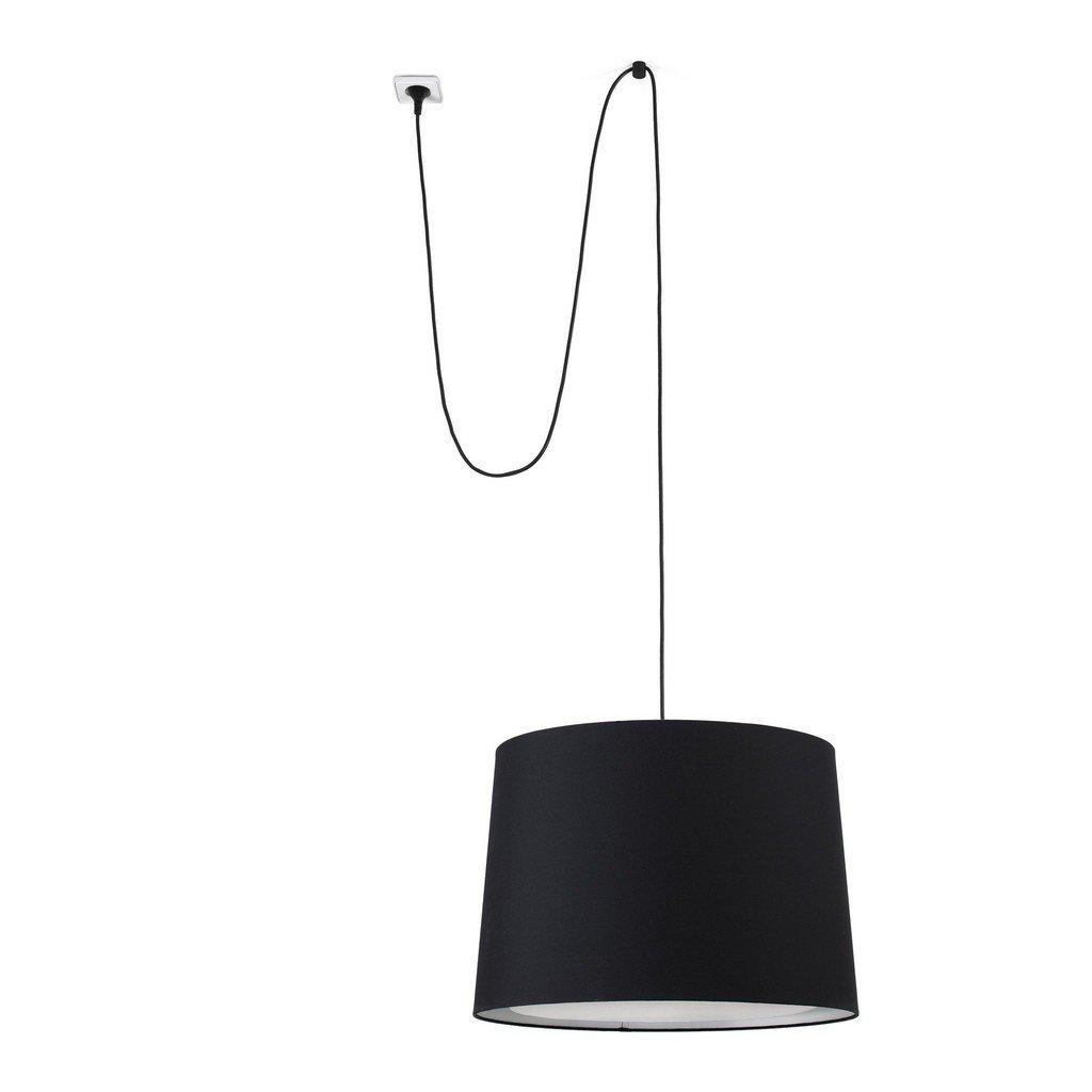 Conga Black Cylindrical Pendant Lamp With Plug
