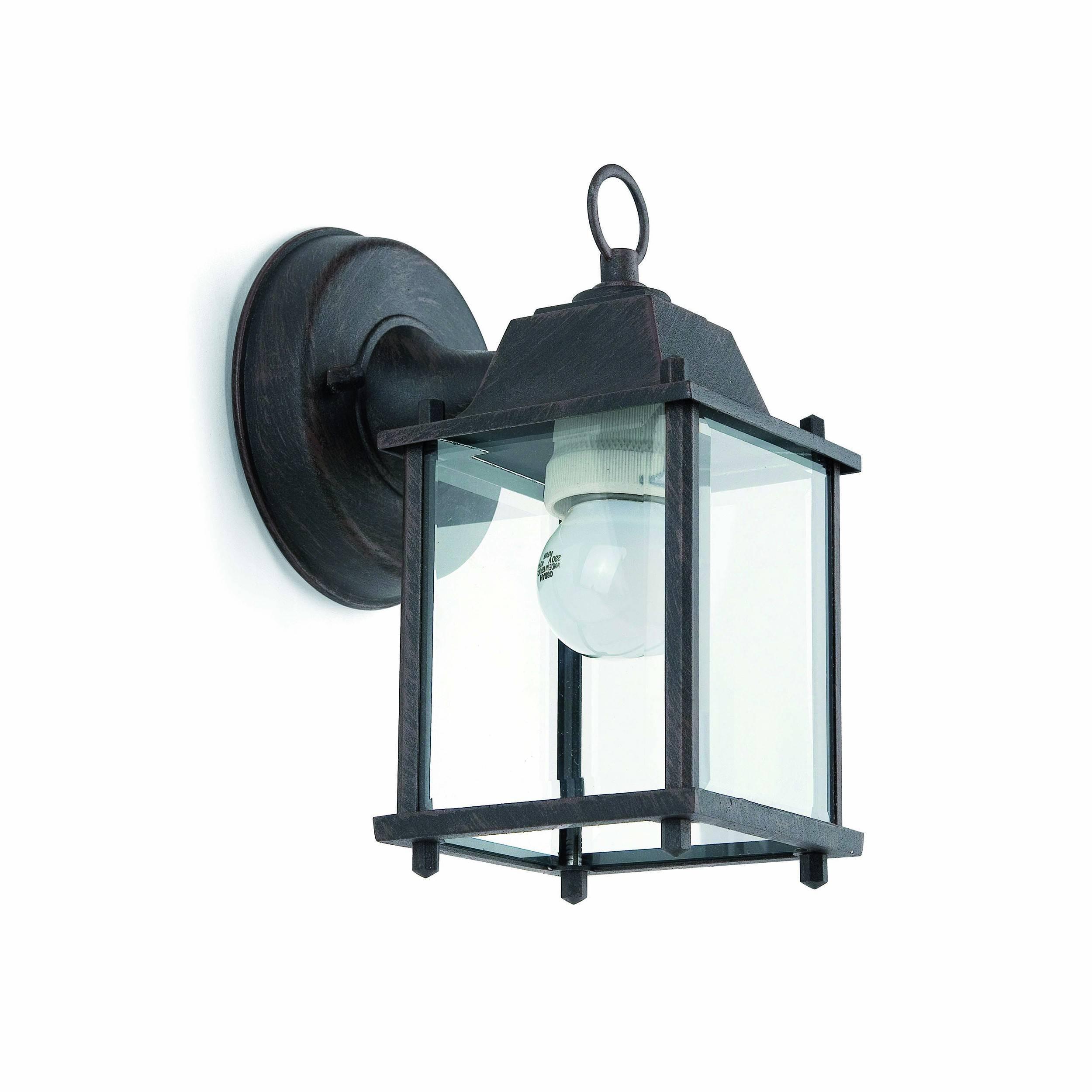 Dado 1 Light Outdoor Wall Lantern Rust Brown E27