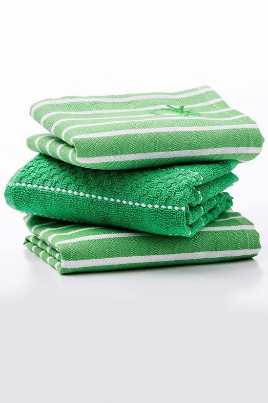 United Colors of Benetton United Colors Set of 3 Kitchen Napkins 100% Cotton Green 2