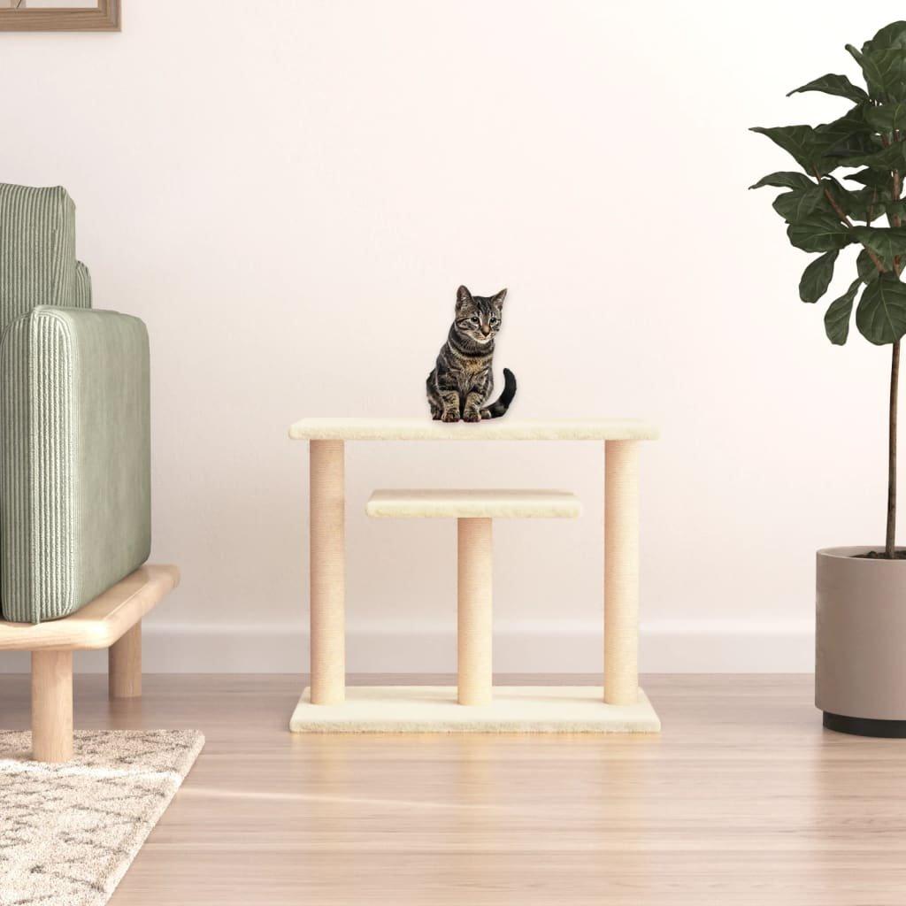 Cat Scratching Posts with Platforms Cream 62.5 cm