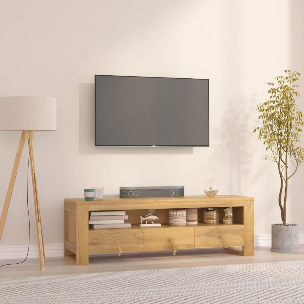 TV Cabinet 110x30x35 cm Solid Wood Teak
