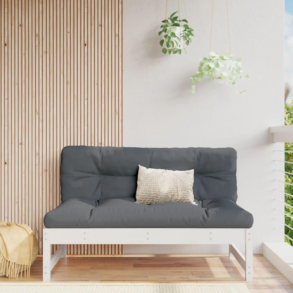 Garden Middle Sofa White 120x80 cm Solid Wood Pine