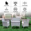 Rattantree 4 Seater Rattan Garden Furniture Set with 2 Single Chairs, 1 Double Sofa and 1 Table thumbnail 6