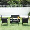 Rattantree 4 Seater Rattan Garden Furniture Set with 2 Single Chairs, 1 Double Sofa and 1 Table thumbnail 1