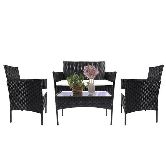 Rattantree 4 Seater Rattan Garden Furniture Set with 2 Single Chairs, 1 Double Sofa and 1 Table 2