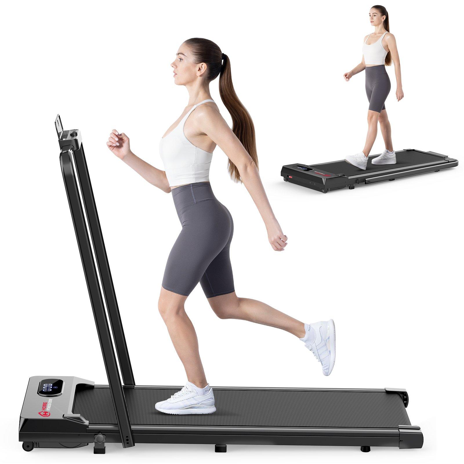 2 in 1 Treadmill with LED Display,Space Saving Treadmill for Home and Office Fitness