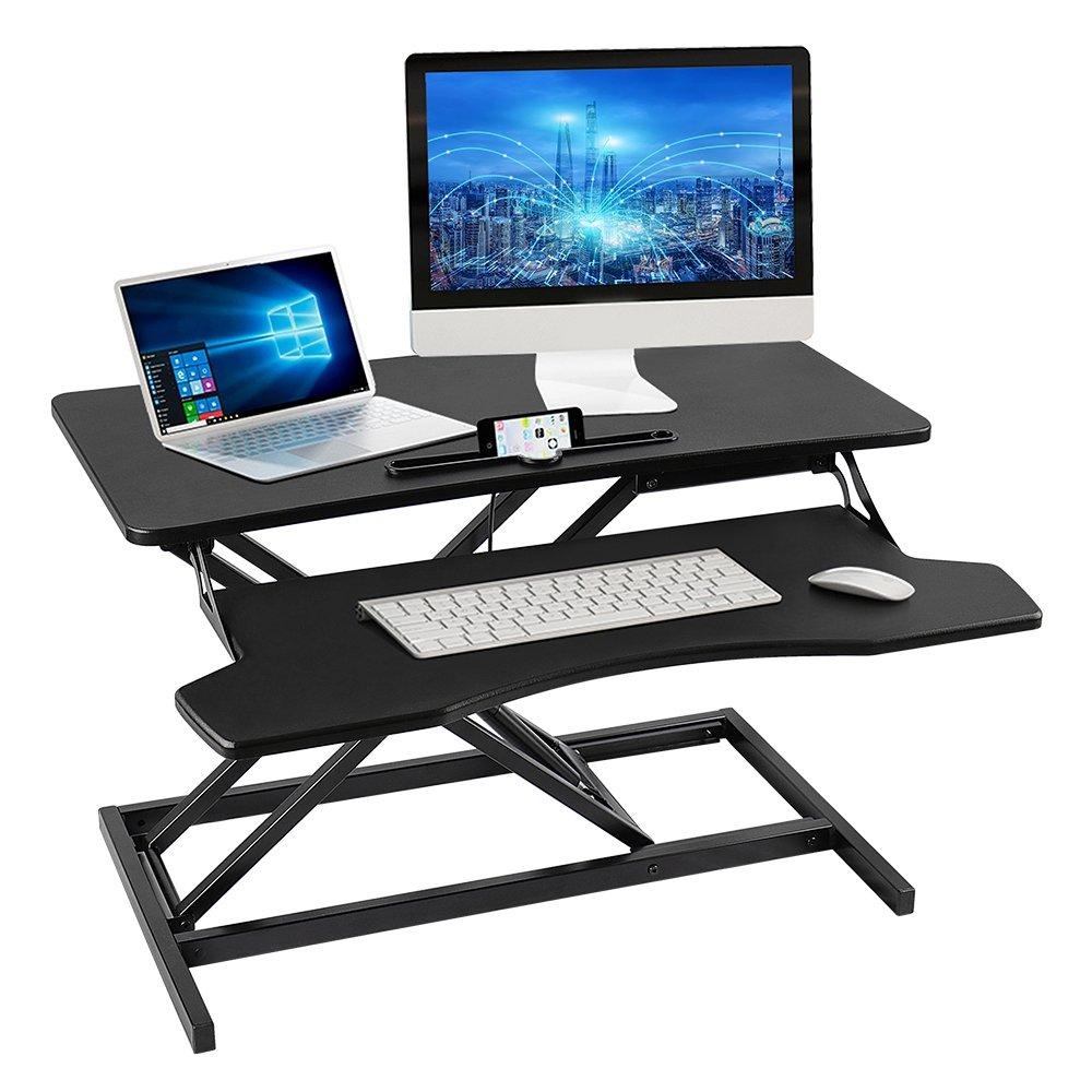 Standing Desk Converter,Height Adjustable Sit Stand Desk with Keyboard Tray 36inch