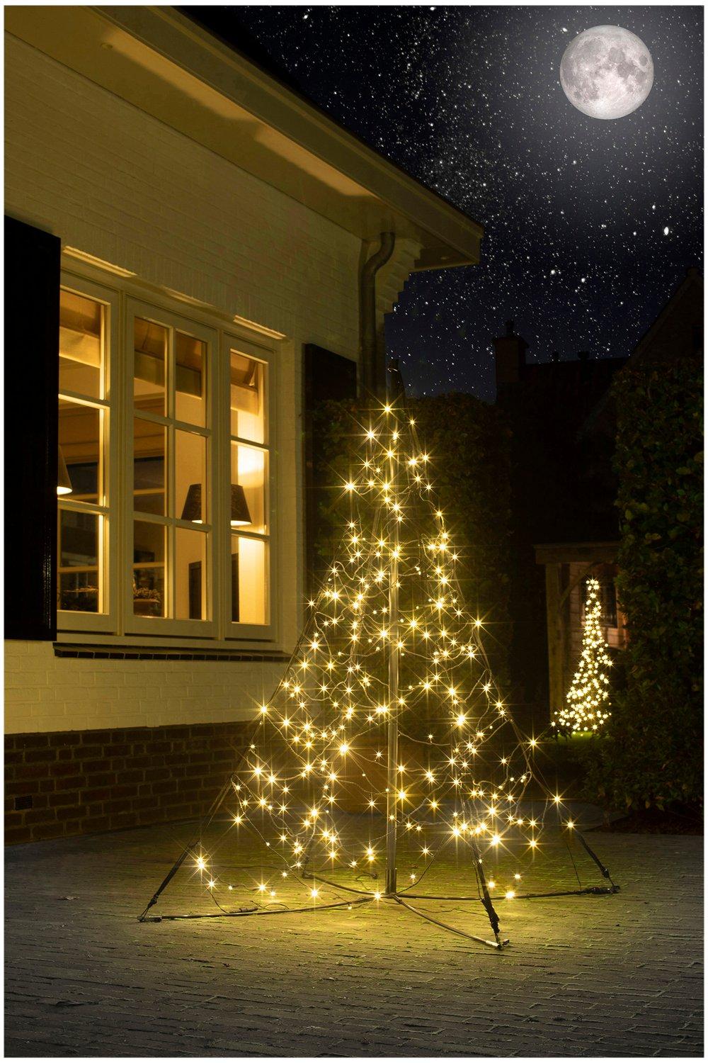 All Surface Outdoor Christmas Tree with Twinkling Lights - 1.5M 240 LED lights create a beautifully 