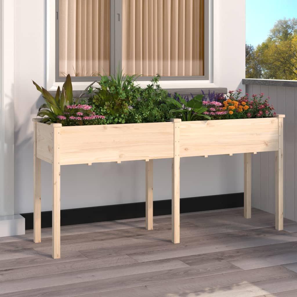 Planter with Liner 161x45x76 cm Solid Wood Fir