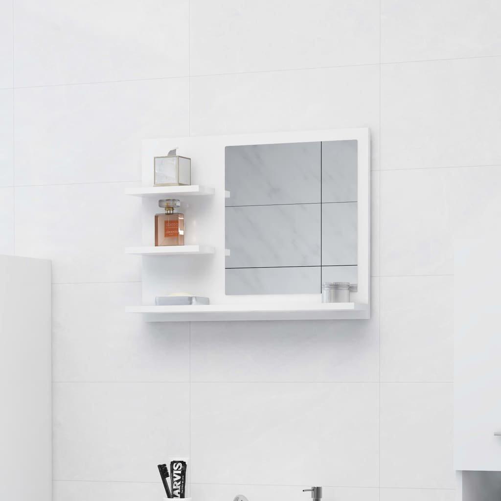 Bathroom Mirror High Gloss White 60x10.5x45 cm Engineered Wood