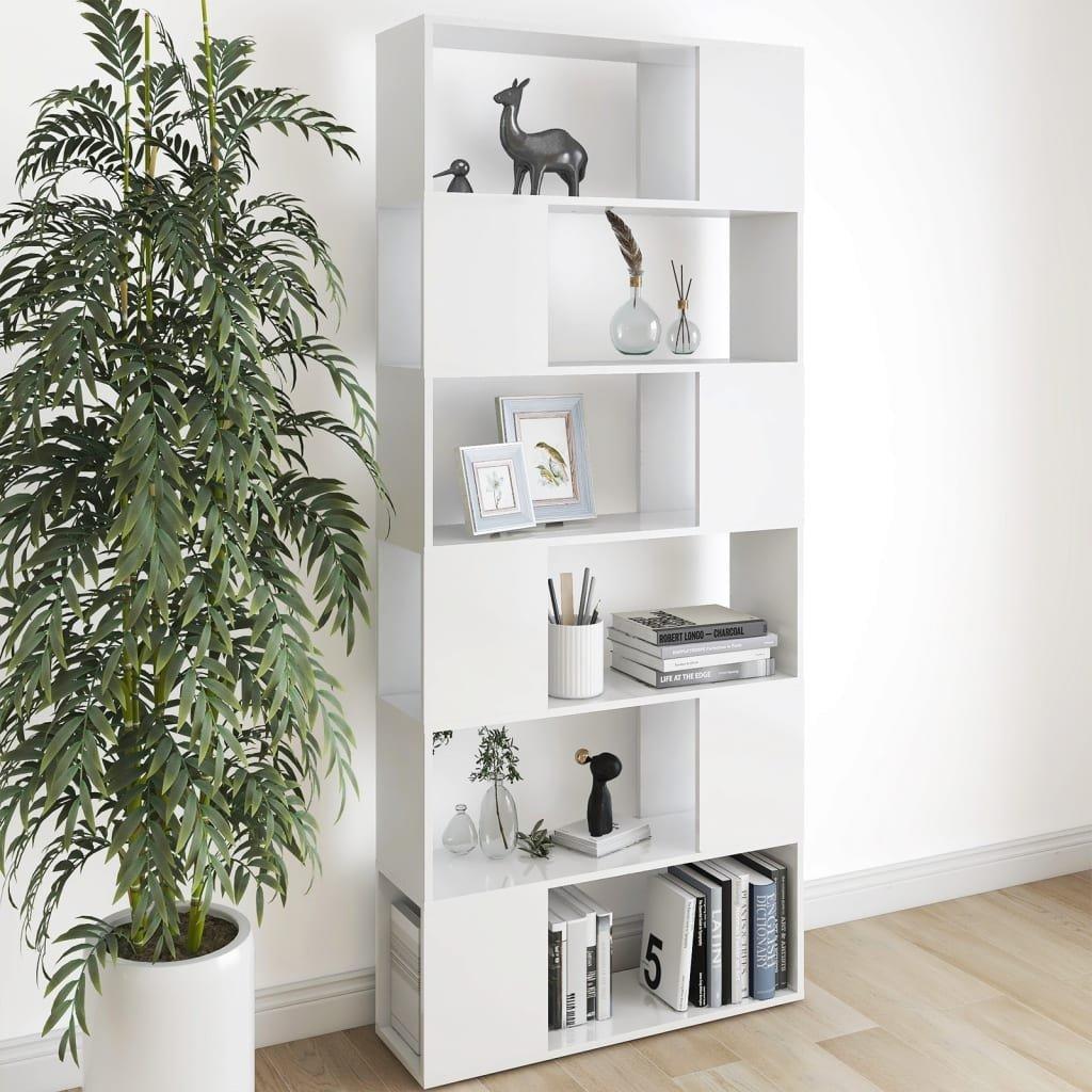 Book Cabinet Room Divider White 80x24x186 cm Engineered Wood
