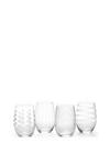 Mikasa Cheers' Set of 4 Etched Crystal Stemless Wine Glasses thumbnail 3
