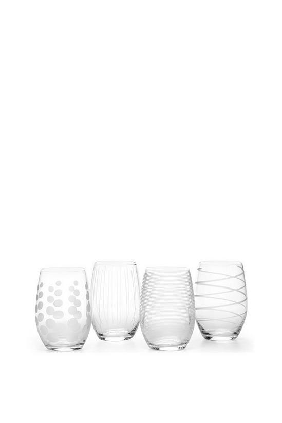 Mikasa Cheers' Set of 4 Etched Crystal Stemless Wine Glasses 3