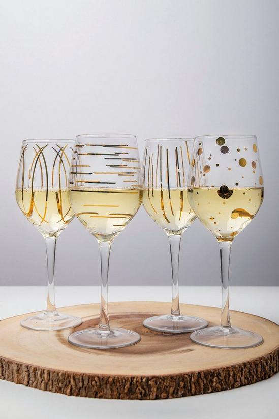 Mikasa Cheers Metallic Gold Set Of 4 14Oz Wine Glasses 1