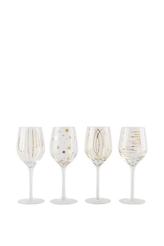 Mikasa Cheers Metallic Gold Set Of 4 14Oz Wine Glasses 3