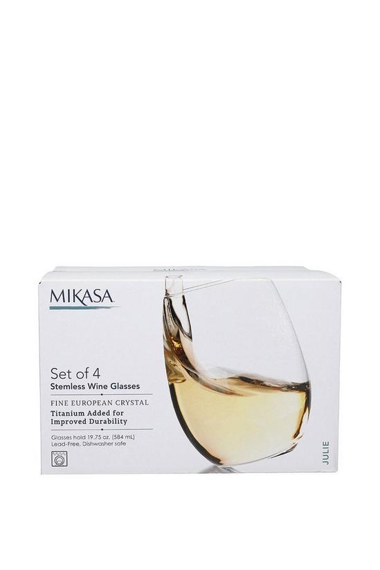 Mikasa Julie Set Of 4 19.75Oz Stemless Wine Glasses 3