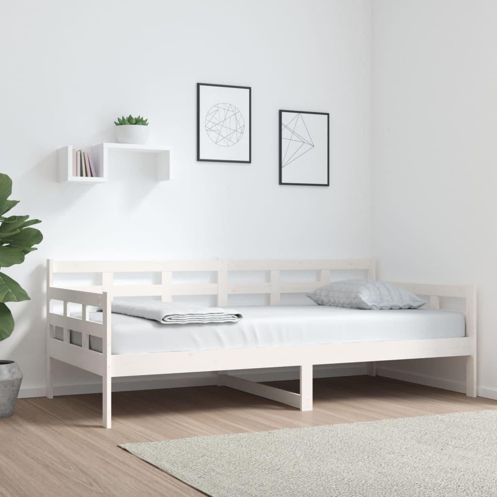 Day Bed White Solid Wood Pine 90x190 cm
