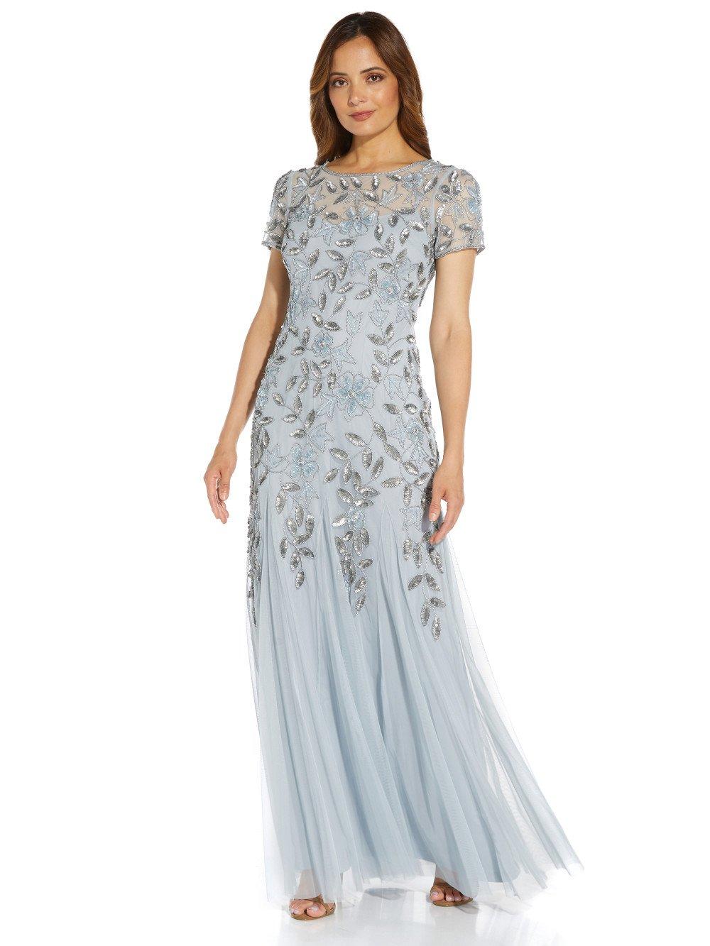 Dresses | Beaded Gown with Godets | Adrianna Papell