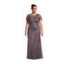 Adrianna Papell Plus Beaded Gown with Godets thumbnail 1