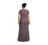 Adrianna Papell Plus Beaded Gown with Godets thumbnail 2