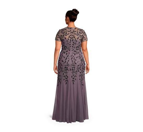 Adrianna Papell Plus Beaded Gown with Godets 2