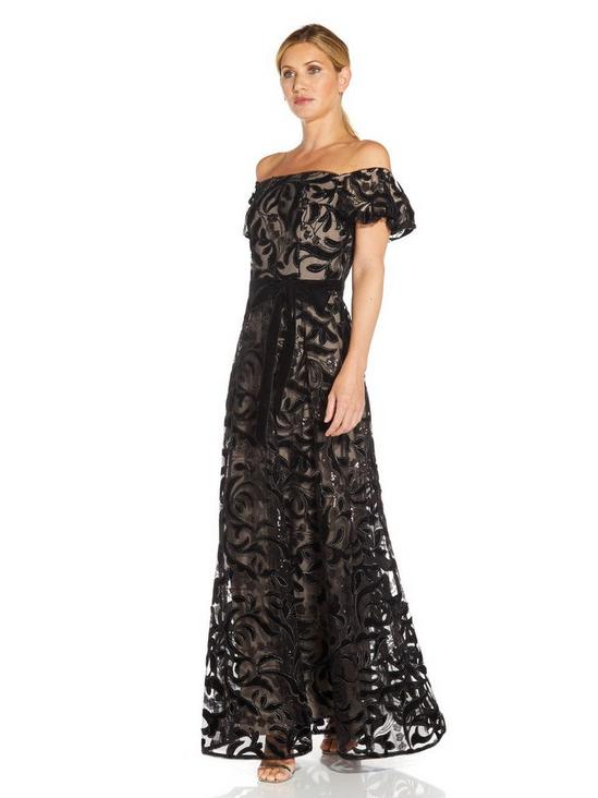 Adrianna Papell Off Shoulder Ball Gown 4
