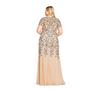 Adrianna Papell Plus Beaded Gown with Godets thumbnail 2