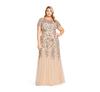 Adrianna Papell Plus Beaded Gown with Godets thumbnail 3