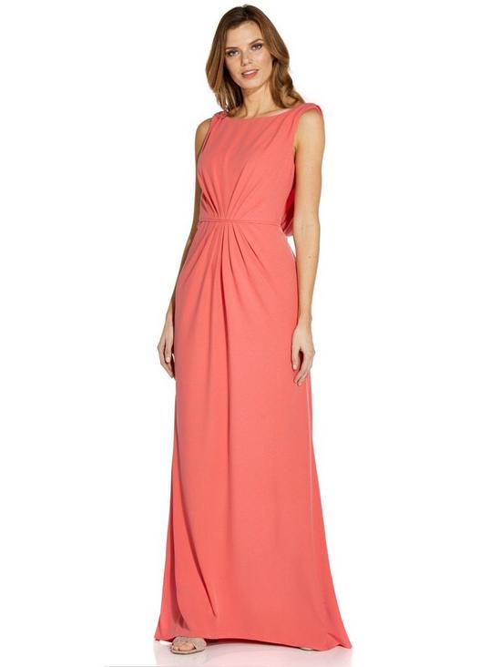Adrianna Papell Crepe Draped Gown 1