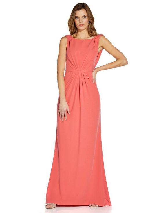Adrianna Papell Crepe Draped Gown 4