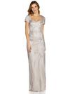 Adrianna Papell Ribbon Embroidered Column Gown thumbnail 1