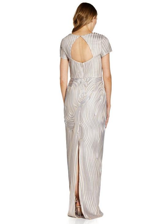 Adrianna Papell Ribbon Embroidered Column Gown 3