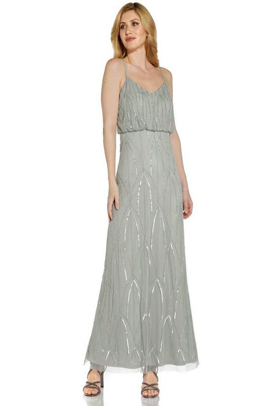 Adrianna Papell Beaded Gown With Mermaid Skirt 4