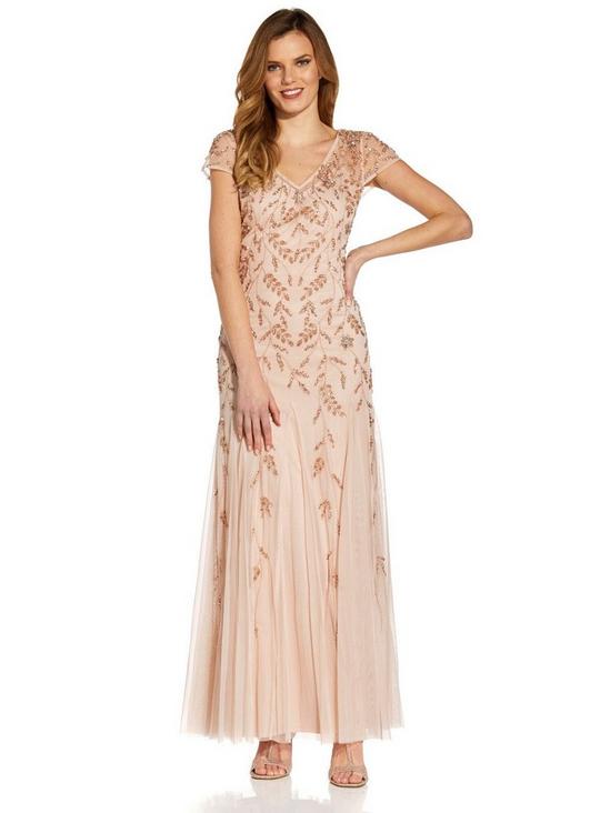 Adrianna Papell Beaded Godet Gown 4