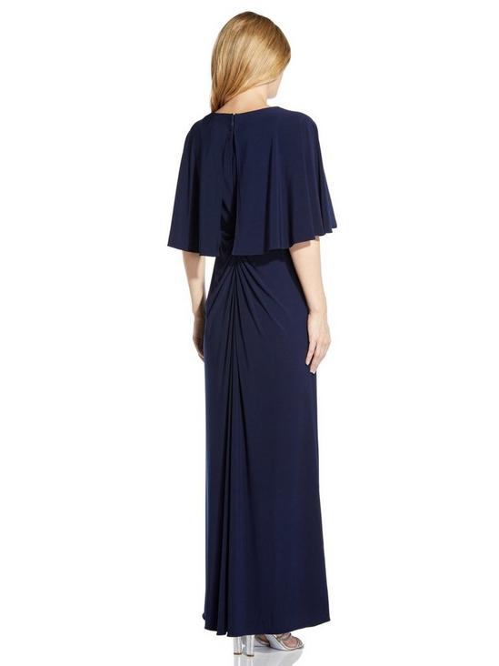 Adrianna Papell Jersey Bead Cape Gown 3