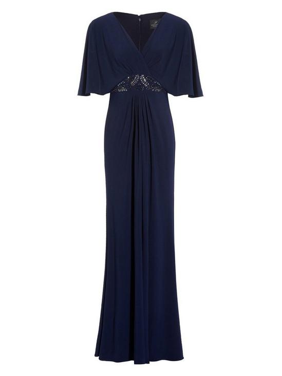 Adrianna Papell Jersey Bead Cape Gown 5