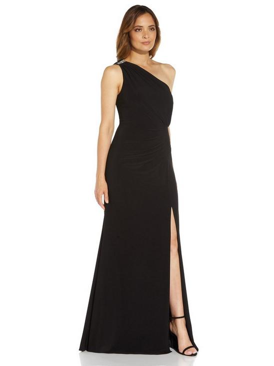 Adrianna Papell Jersey One Shoulder Gown 3