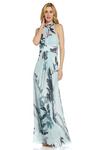 Adrianna Papell Printed Chiffon Halter Gown thumbnail 1