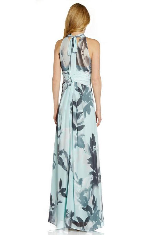 Adrianna Papell Printed Chiffon Halter Gown 3