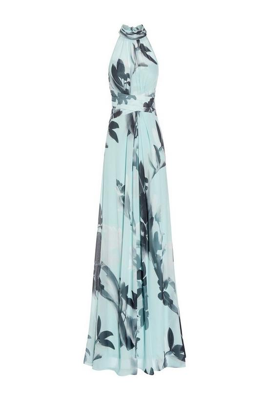 Adrianna Papell Printed Chiffon Halter Gown 5
