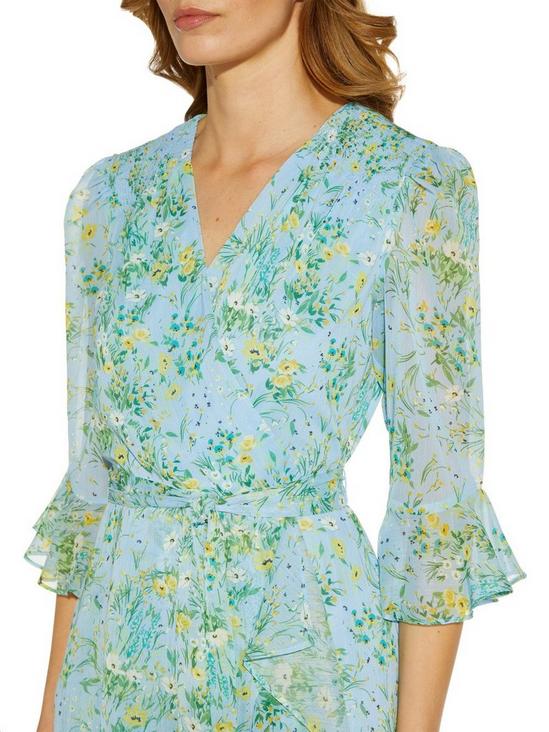 Adrianna Papell Floral Ruffle Wrap Dress 2