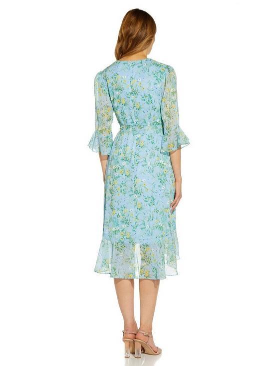 Adrianna Papell Floral Ruffle Wrap Dress 3