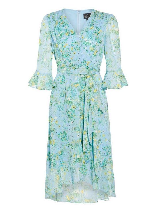 Adrianna Papell Floral Ruffle Wrap Dress 5