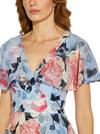 Adrianna Papell Floral Faux Wrap Ruffle Dress thumbnail 2